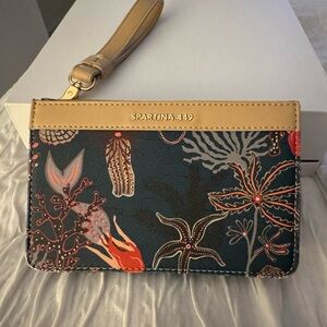 Spartina 449 Tan Clutch with Leather Trim